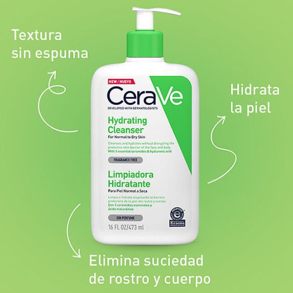 CeraVe Limpiador Hidratante Facial y Corporal | Limpieza suave y sin resecar - Imagen 5