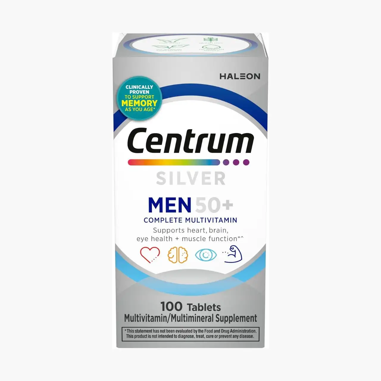 Centrum Silver Men 50+ Multivitamínico – Frasco de tabletas para hombres