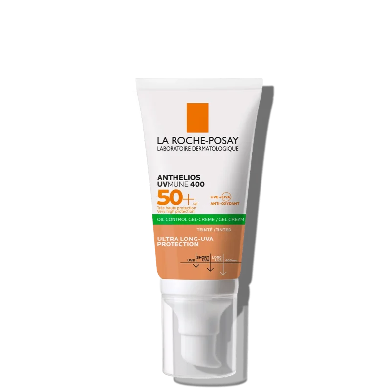 Anthelios UVMune 400 Gel Crema Toque Seco con Color La Roche Posay Protector solar con color para piel grasa la roche posay anthelios uvmune 400 oil control gel crema toque seco