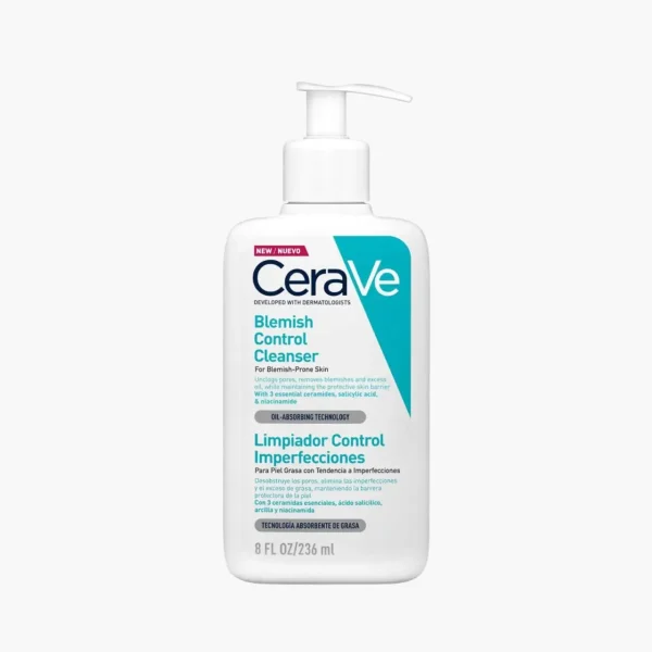 cerave limpiador control imperfecciones 236ml con acido salicilico